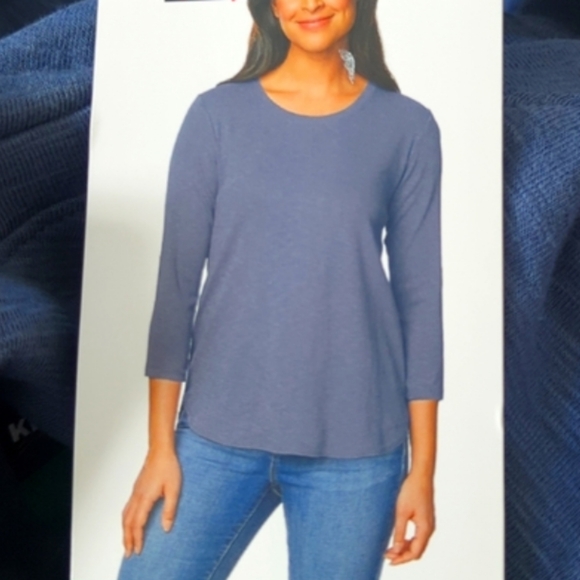 Kirkland Signature Tops - L : 💙Kirkland signature ladies 3/4 sleeve cotton slub t-shirt